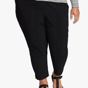 Eddie Bauer Traveler Departure Ankle Pant Black Poly Spandex Blend Pockets NEW